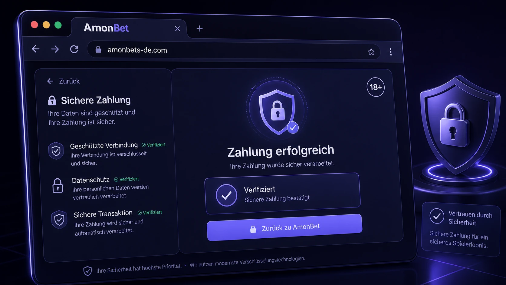Sicherheit bei der Einzahlung